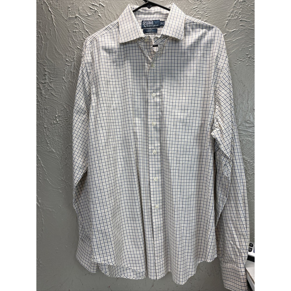 Polo Ralph Lauren Mens Shirt‎ 17 36/37 Regent Classic Fit L/S Button Up Check